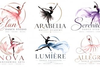design a professional ballet, dance, dancing, elegant, performing ballerina logo