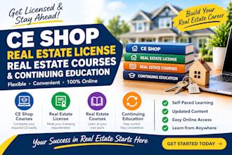 do ce shop, real estate license, and real estate courses