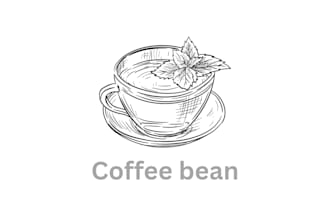 design hand drawn coffee shop logo