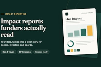create a professional impact report for your ngo, startup or business
