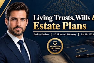 draft and review living trust last will testament estate planning