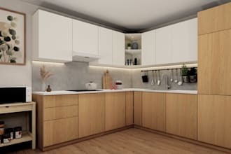 design kitchen interior in 3d and render