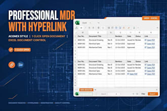 create mdr with hyperlink excel like aconex