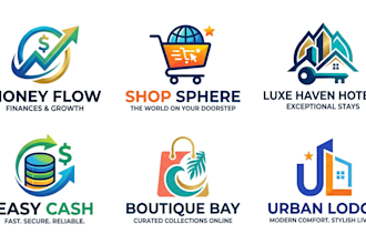 design a custom money, online shop, and hotel brand logo