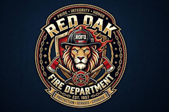 design unique firefighter logo from scratch