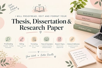 proofread, edit, and format your thesis, dissertation, and research paper