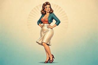 do any pin up cartoon character illustration