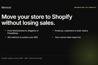 migrate your woocommerce, magento or prestashop store to shopify