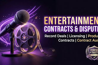 review, draft, and resolve disputes for music, media, and entertainment contract