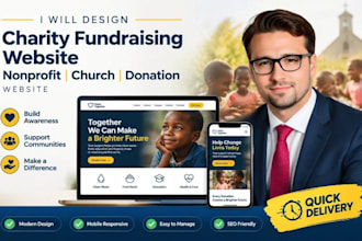 design charity fundraising website nonprofit church website donation website