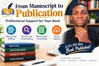 manuscript editing, manuscript proofreading, manuscript formatting, book upload