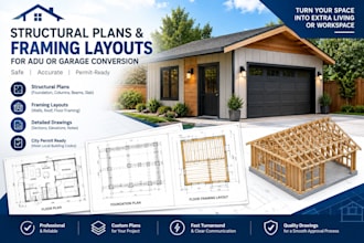 design structural plans and framing layouts for adu or garage conversion