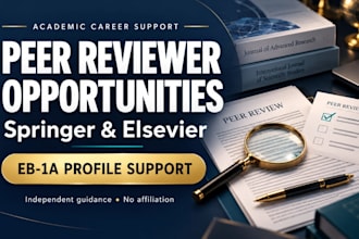 help you pursue peer reviewer opportunities with springer and elsevier for eb1a