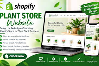 design develop professional flower shopify plant store nursery gardening website