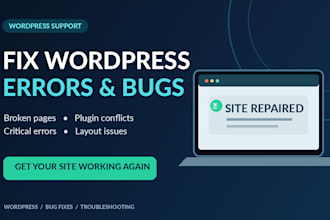 fix wordpress errors, bugs and broken websites