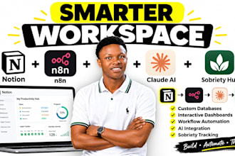 notion workspace database dashboards n8n automation claude ai sobriety hub