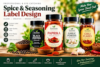 design spice jar and seasoning product labels