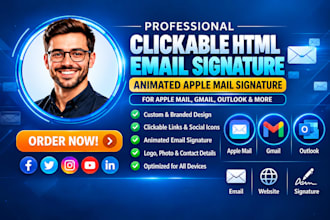 design clickable HTML email signature animated apple mail signature