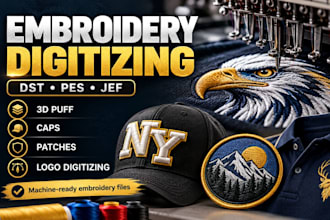digitize image for embroidery into dst pes jef  and emb files