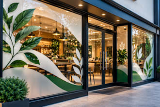 design shopfront window graphics, storefront sign, vinyl decals, vinyl stickers