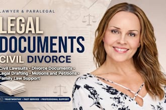 be your lawyer or paralegal for civil lawsuits, divorce