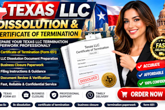 prepare texas llc certificate of termination dissolution paperwork business