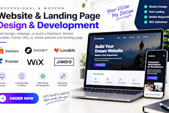 design sitegiant showit lovable framer wix jimdo website redesign landing page