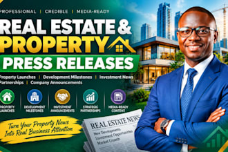 write real estate press releases for property launches and new projects