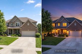 edit virtual twilight, day to dusk conversion in 3 hours