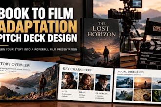 book to film adaptation pitch deck design cinematic screenplay presentation
