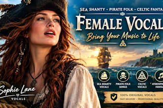 sing female sea shanty, pirate folk and celtic fantasy vocals