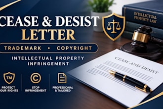 draft a trademark or copyright cease and desist letter for infringement