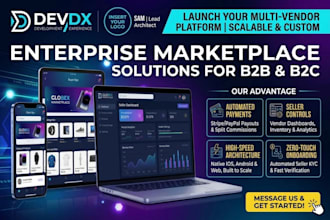 build a custom multi vendor marketplace app and website for b2b or b2c