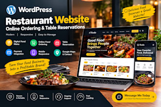 wordpress restaurant website with online ordering menu table reservations