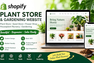 design shopify plant seed store flower shop houseplant nursery gardening website