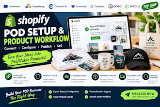 setup bookvault cjdropshipping customcat customily customix doro eprolo pod shop