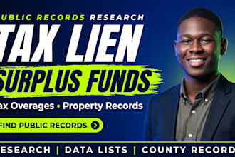 us tax lien research, tax overages, property records, surplus funds lead lists