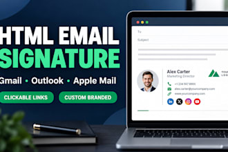 create a clickable HTML email signature for gmail, outlook and apple mail