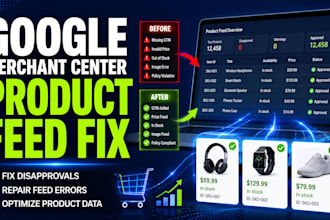 fix google merchant center product disapprovals and feed errors