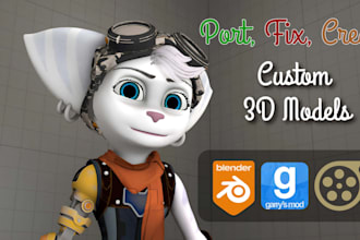 port, create, or convert sfm model, gmod character, vrc avatar, l4d2 model, tf2