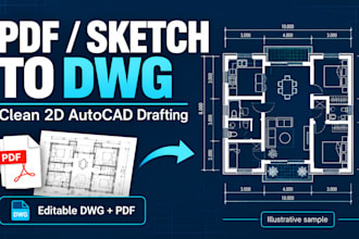 redraw PDF or sketches into autocad dwg