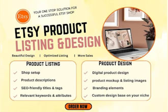do etsy product design, seo, pod and rank your etsy shop
