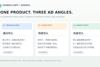 write natural chinese ad copy for your products and social media