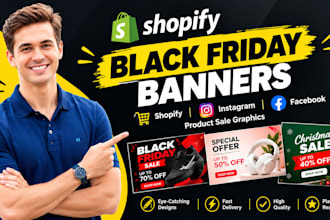design shopify black friday banners instragram facebook product sale graphics