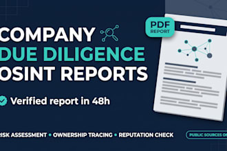 do osint research, corporate intelligence and due diligence