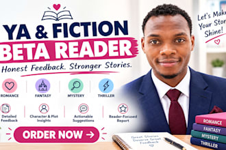 beta read your ya or fiction novel and provide feedback