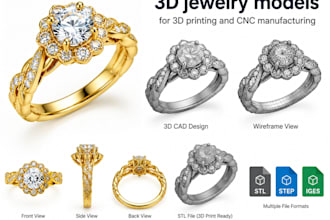 create 3d jewelry model for 3d printing and cnc manufacturing