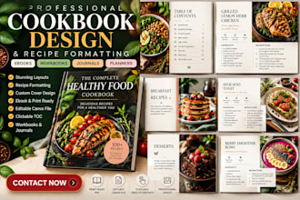 cookbook design cookbook recipe formatting ebook layout canva workbook journal