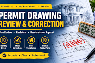 review and correct residential permit drawings for approval