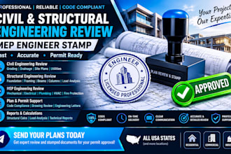 civil and structural engineering review mep engineer stamp california, maryland